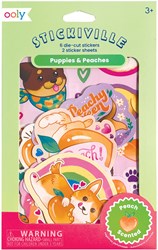 Ooly Stickiville stickers - puppy's en perziken - geurend - 2 vellen
