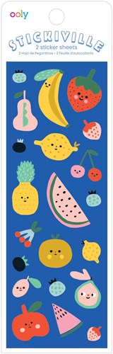 Ooly stickers Stickiville Suzy salade de fruits skinny 2 feuilles colorées