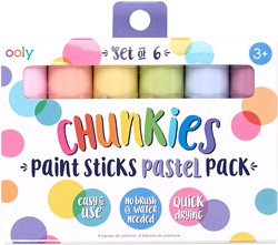 Ooly bâtons de peinture pastel - Chunkies Paint Sticks lot de 6 pour enfants