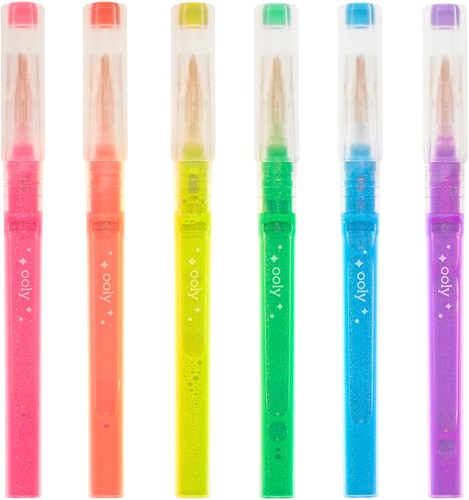 Ooly glitter markeerstiften - set van 6 neon kleuren