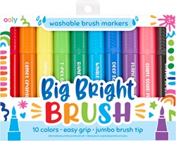 Ooly - Marqueurs Jumbo Brush - Set de 10 Couleurs Lavables pour Enfants