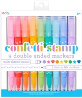 Ooly dubbelzijdige marker set - confetti stempel en viltstift - 9 kleuren-3