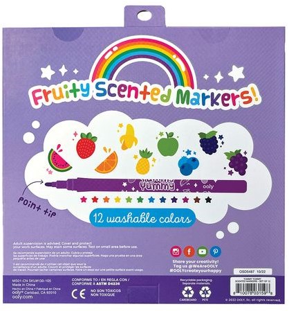 Ooly geurmarkerstiften Yummy Yummy - set van 12 kleurrijke fruitgeuren-2