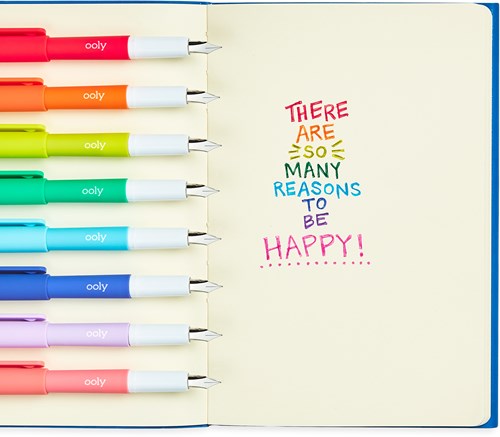 Ooly stylos plume Color Write - set de 8 stylos colorés pour l'écriture créative-3