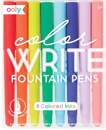 Ooly stylos plume Color Write - set de 8 stylos colorés pour l'écriture créative