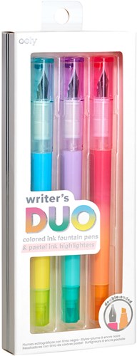 Ooly vulpen markeerstift set - Writer's Duo 2 in 1 pennen pastel