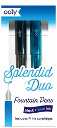 Ooly vulpen set - Splendid Duo zwart en blauw - 2 pennen & 4 patronen
