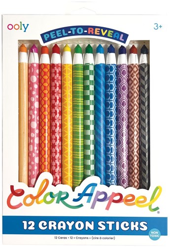 Ooly crayons de couleur Color Appeel - set de 12 crayons à peler