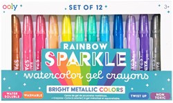 Ooly crayons gel aquarelle - set arc-en-ciel métallique pour enfants et adultes