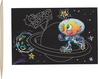 Ooly mini kit d'art à gratter univers fou arc-en-ciel-2