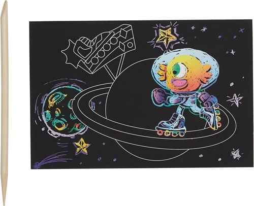 Ooly mini kit d'art à gratter univers fou arc-en-ciel-2