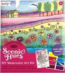 Ooly - Scenic Hues D.I.Y. Watercolor Art Kit - Flowers & Gardens (17 PC Set)