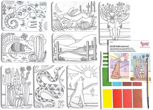 Ooly - Aquarel kunst kit Desert Getaway - Creatief schilderen voor kinderen en volwassenen-3