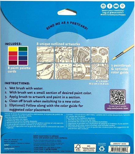 Ooly kit d'art aquarelle - peinture pour enfants et adultes - Ocean Paradise-2