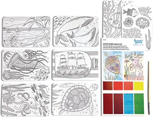 Ooly kit d'art aquarelle - peinture pour enfants et adultes - Ocean Paradise-3