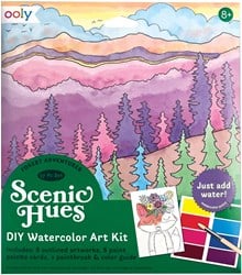 Ooly - Scenic Hues D.I.Y. Watercolor Art Kit - Forest Adventure (17 PC Set)