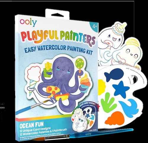 Ooly kit de peinture aquarelle enfants - Ocean Pals - art créatif-2