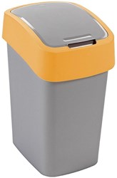 Curver Flip Bin afvalemmer 50L zilver oranje kunststof modern