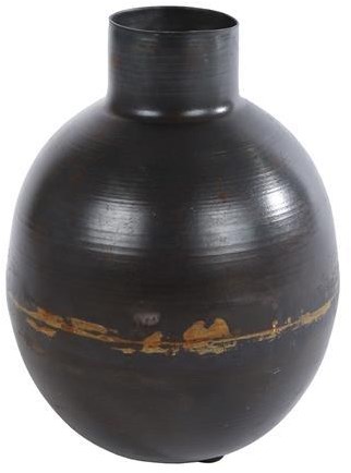 Vase métal brun antique décoration Hidde 12x12x13cm intérieur