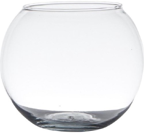Vase à fleurs en verre rond transparent Ø20xH15,5cm décoratif