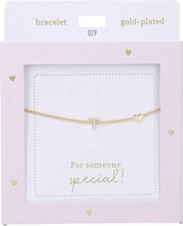 Depesche armband Heart of Gold goudkleurig met letter T en kristal