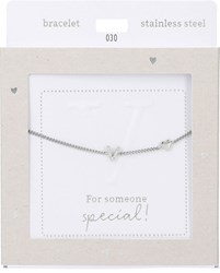 Depesche armband zilver Heart of Gold met letter V en hartje