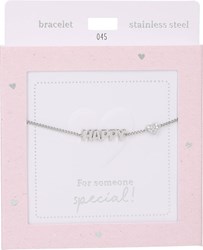 Depesche armband zilverkleurig Heart of Gold Happy - dames sieraad