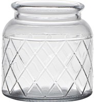 Vase verre décoration transparent motif classique rond 10x10,5cm