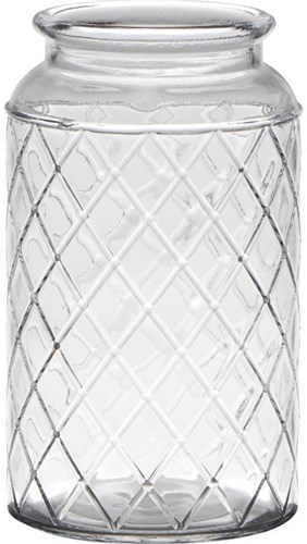 Vase en verre Bruxelles décoration verre éco transparent motif 18cm