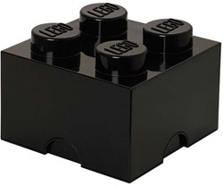 LEGO opbergbox Brick 4 zwart - stapelbare speelgoedbox 6 liter