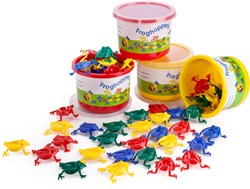 Viking Toys speelgoed kikkerspel - 16 kleurrijke kikkers emmer