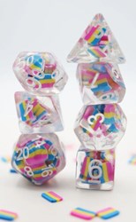 Foam Brain Games dés Pansexual Flag RPG set plastique coloré