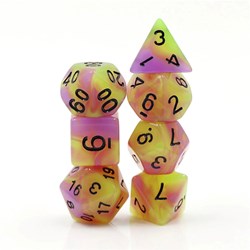 Foam Brain Games dés Glow in the Dark Tulip RPG set