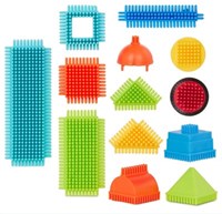 Bristle Blocks bouwblokken set - 50 stuks in emmer - kleurrijk constructiespeelgoed-2