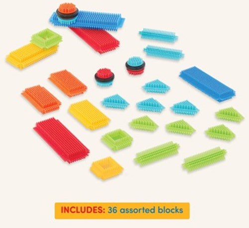 Bristle Blocks bouwblokken set - 36 stuks in doos - kleurrijk constructiespeelgoed-2