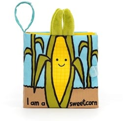 Jellycat boek Sweetcorn - leerzaam kinderboek over mais 8x14x15cm