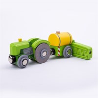 BigJigs houten trein tractor en gewasspuit - boerderij speelgoed-2