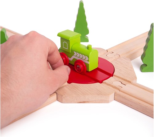 BigJigs accessoire plateau tournant 4 directions pour circuit en bois-3