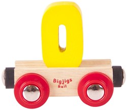 BigJigs wagon chiffre en bois 0 - train jouet - magnétique