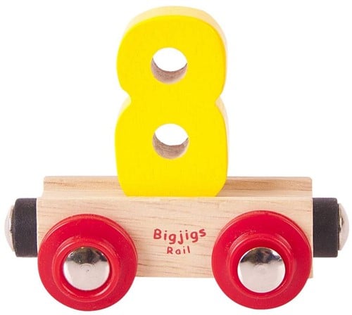 BigJigs Rail Name Number 8 , Cijferwagon 8