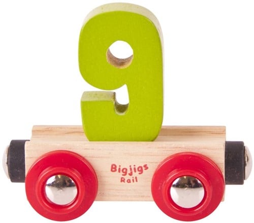 BigJigs Rail Name Number 9 / Cijferwagon 9