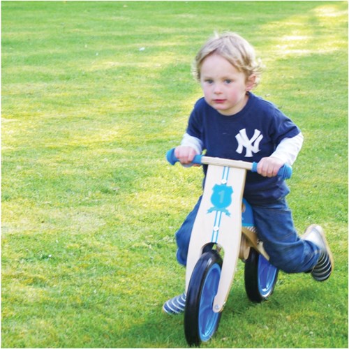 BigJigs draisienne en bois bleue - vélo d'équilibre pour enfants-3