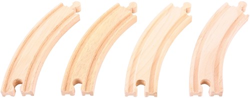BigJigs rails en bois courbes longues - 12 pièces - set d’extension-2
