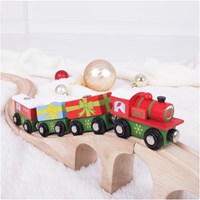BigJigs houten kersttrein speelgoed - kerstcadeau treinset-2