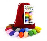 Crayon Rocks waskrijtjes rood fluwelen zakje - 16 kleuren ergonomisch-2
