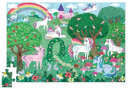 Crocodile Creek Puzzle boîte métal - 50 pièces - Rêve de licorne-2