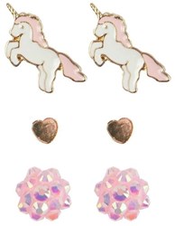 Great Pretenders unicorn oorbellen set - 3 paar, kind sieraden