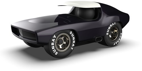 Playforever auto Leadbelly Skeeter zwart - design speelgoed muscle car