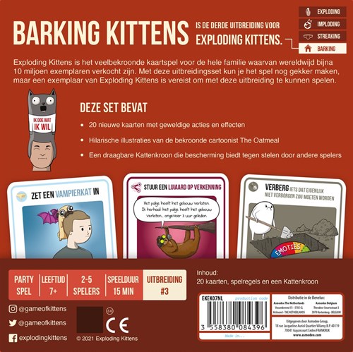 Asmodee Barking Kittens extension jeu de cartes - Exploding Kittens FR-2