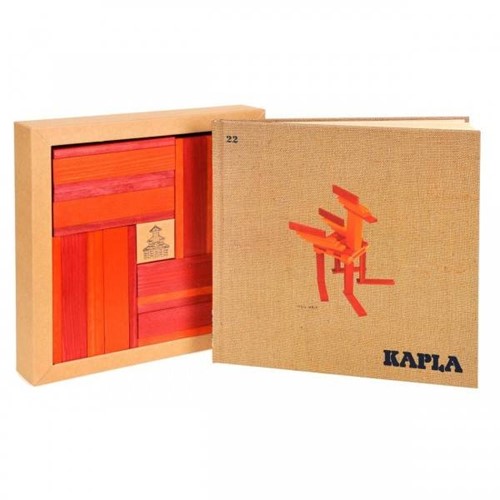 Planches de construction en bois Kapla 40 planches rouge/orange